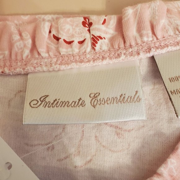 Intimate Essentials S 2 Pc Pajama Sets Pink Floral Blue Butterflies Summer PJs - Picture 7 of 7